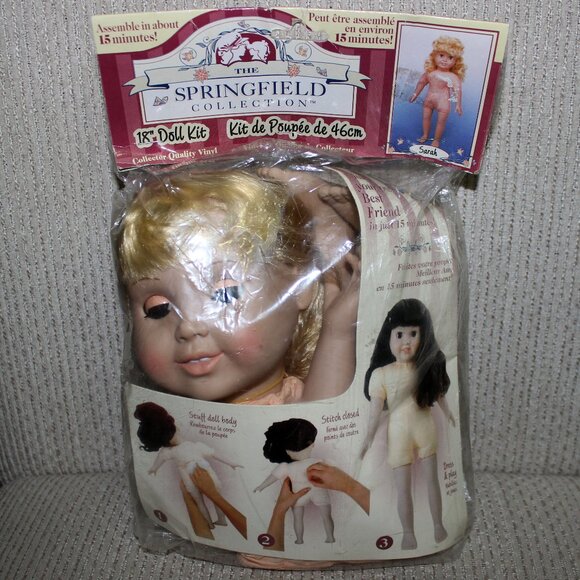 3/$88❤️Fibre-Craft 1996 vintage Doll Making Kit Springfield Collection "Sarah" - Picture 1 of 7